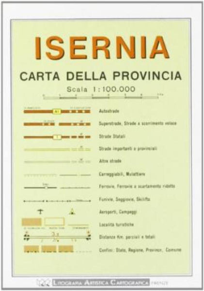 Isernia : carta della provincia : scala 1:100.000 Litografia Artistica Cartografica