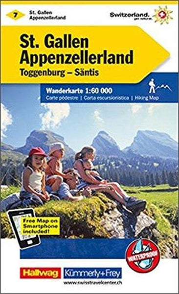 St Gallen and Appenzellerland Hiking Map Hallwag Kummerly Frey AG
