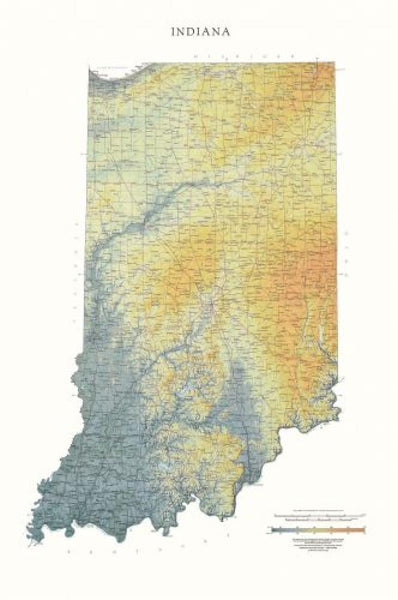 Indiana [Physical, 44x29, Laminated] Raven Maps
