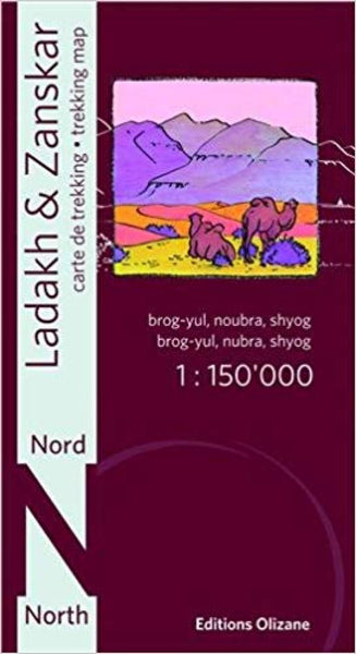 Ladakh & Zanskar (North) Trekking Map (India) Editions Olizane