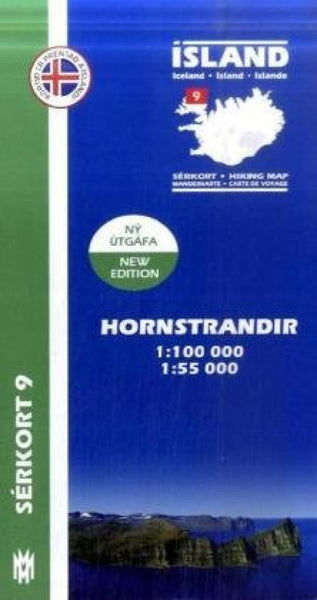 Hornstrandir hiking map Mál og menning