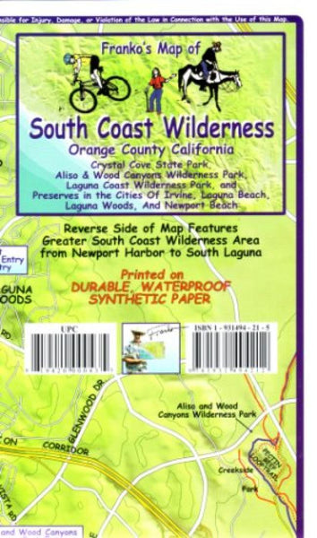 Franko's trail map of the South Coast Wilderness : Orange County California Frankos Maps Ltd.
