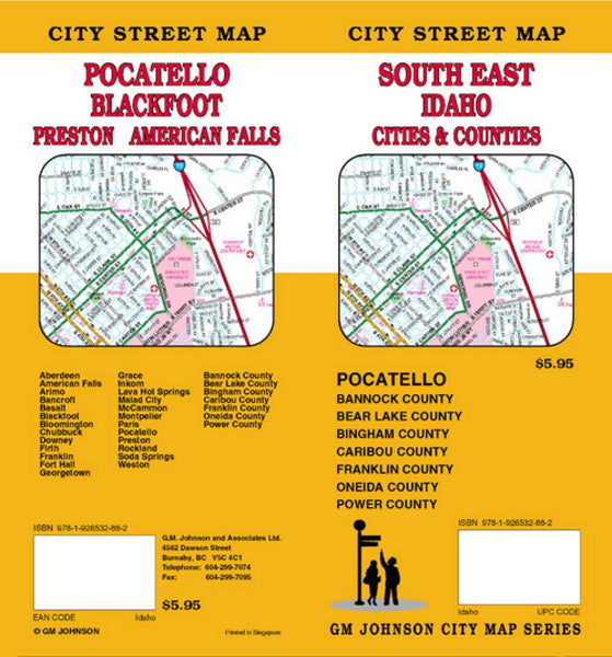 South east Idaho : cities and counties : city street map = Pocatello : Blackfoot : Preston : American Falls : city street map GM Johnson