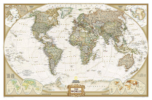 World Executive Enlarged Wall Map - Laminated (73
