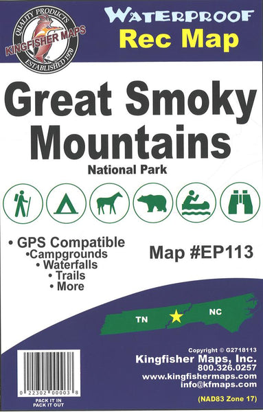 Great Smoky Mountain National Park Map Kingfisher Maps, Inc.