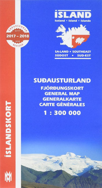 Ísland suðausturland fjórðungskort 1:300 000 Mál og menning