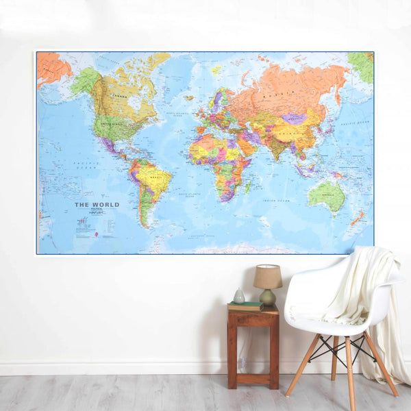 Political World Wall Map - Huge - Lamination Maps International Ltd.