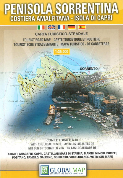 Penisola Sorrentina : Costiera Amalfitana - Isola di Capri : carta turistico-stradale Litografia Artistica Cartografica