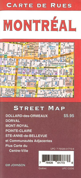 Montreal street map = Montrèal carte de rues GM Johnson
