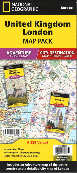 United Kingdom, London Map Pack Bundle National Geographic Maps