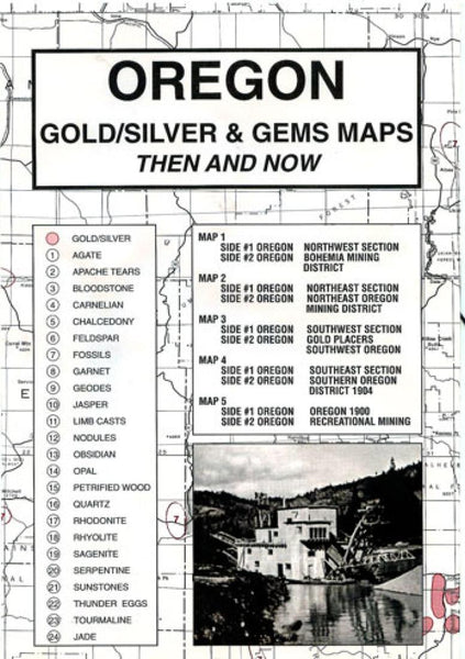 Oregon, Gold and Gems, 5-Map Set, Then and Now Northwest Distributors