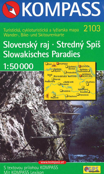Slovenský raj - Stredný Spi - Slowakisches Paradies Kompass