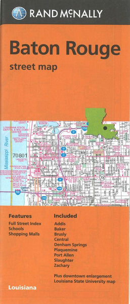Baton Rogue, Shreveport and Bossier City, Louisiana Street Map Rand McNally