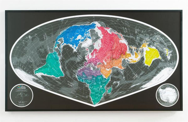 Sinu-Mollweide World Map, Version 2 - Paper Future Map Company