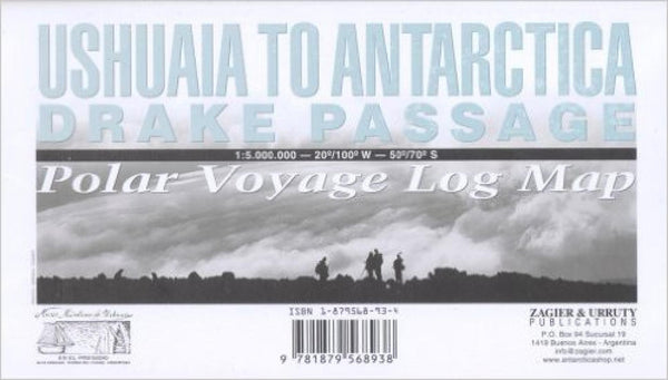 Ushuaia to Antarctica : Drake Passage : polar voyage log map Zagier & Urruty