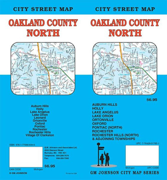 Oakland County : North : city street map GM Johnson