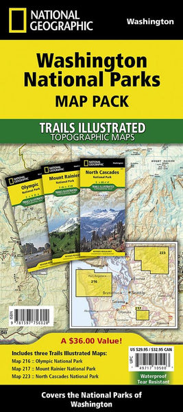 Washington National Parks Map Pack Bundle National Geographic Maps