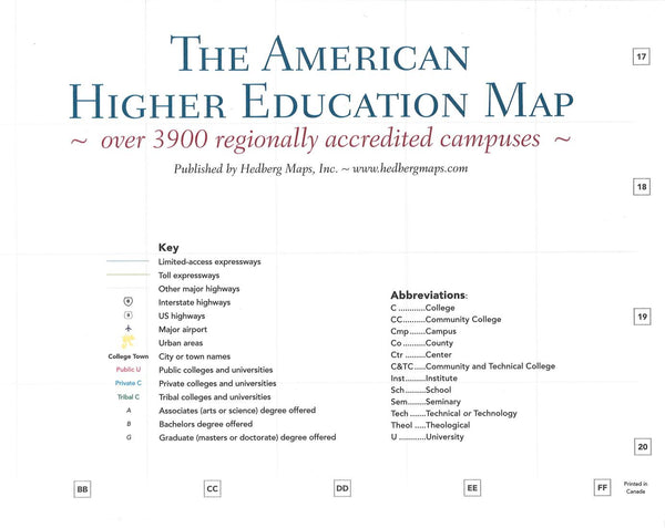 The American higher education map : over 3900 regionally accredited campuses Hedberg Maps