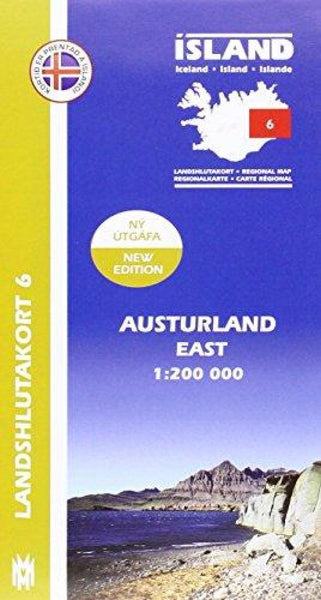 East Iceland, Regional Map 6 - 1:200,000 Mál og menning