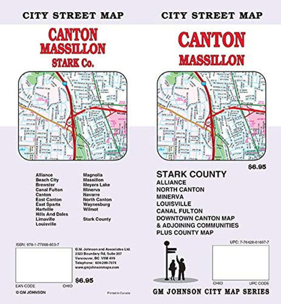Canton : Massillon : city street map = Canton : Massillon : Stark co. : city street map GM Johnson