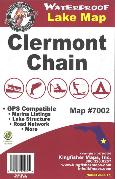 Clermont Chain, FL Fishing Map Kingfisher Maps, Inc.