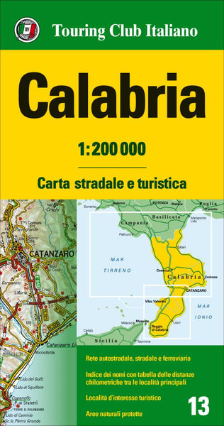 Calabria,Italy Road and Tourist Map Touring Club Italiano