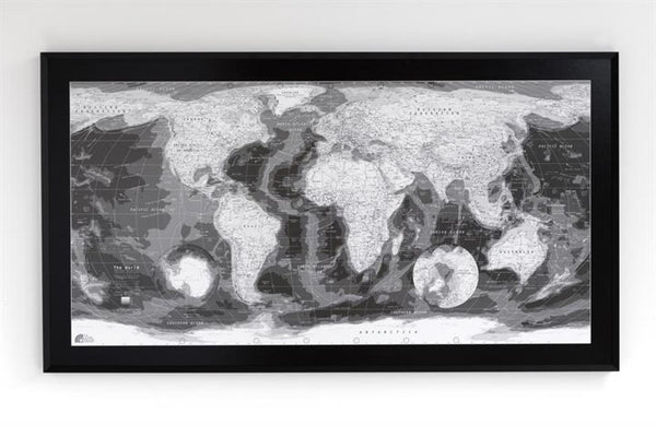 Colour Map - Monochrome World Map - Paper Future Map Company