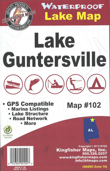 Lake Guntersville Fishing Map Kingfisher Maps, Inc.