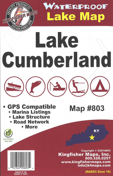 Lake Cumberland, KY Fishing Map Kingfisher Maps, Inc.