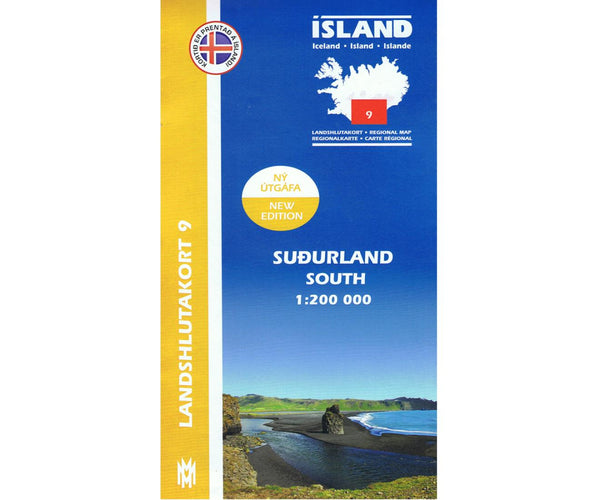 Southern Iceland, Regional Map 9 - 1:200,000 Mál og menning