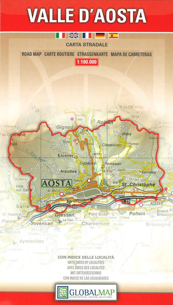 Valle d'Aosta : carta stradale Litografia Artistica Cartografica