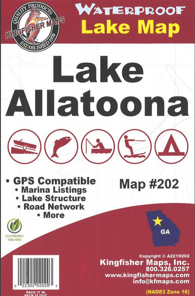 Lake Allatoona Fishing Map Kingfisher Maps, Inc.
