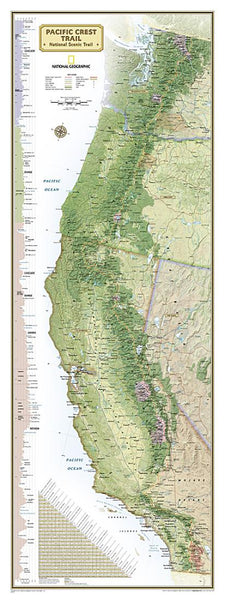 Pacific Crest Trail : national scenic trail : wall map National Geographic Maps