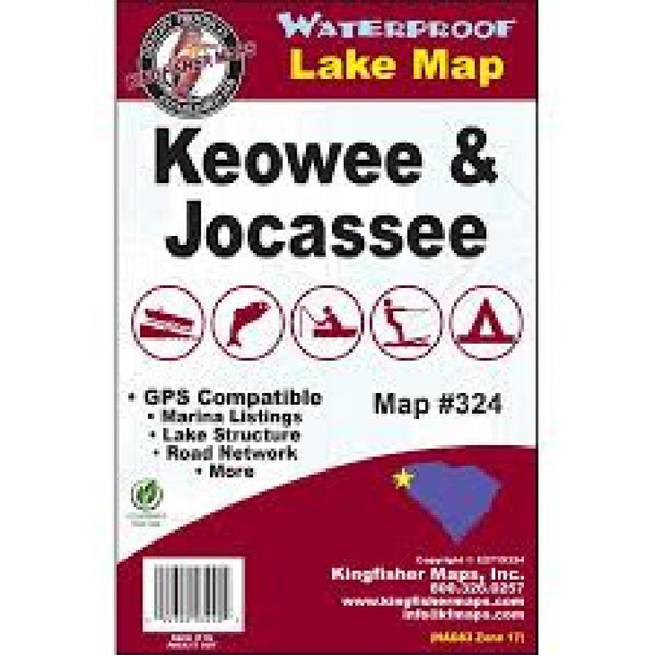 Keowee/Jocassee Lakes SC Fishing Map Kingfisher Maps, Inc.