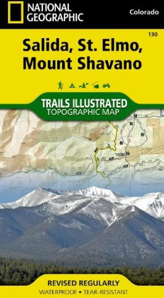 Salida, St. Elmo and Mount Shavano, Colorado, Map 130 National Geographic Maps