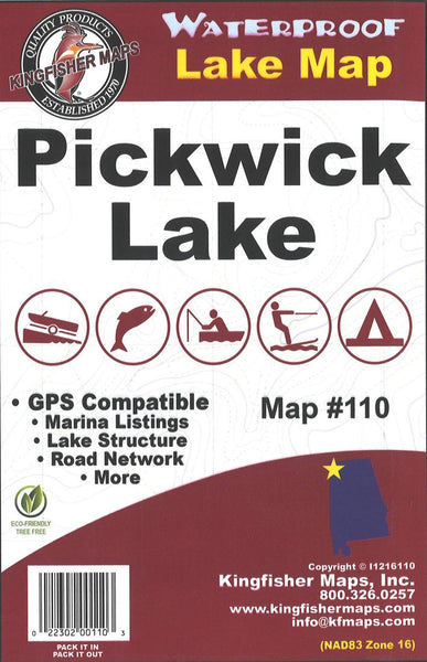 Pickwick Lake Fishing Map Kingfisher Maps, Inc.