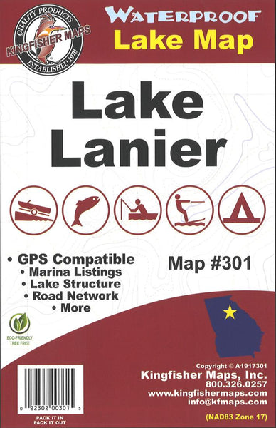 Lake Lanier Fishing Map Kingfisher Maps, Inc.