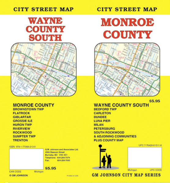 Monroe County : city street map = Wayne County south : city street map GM Johnson