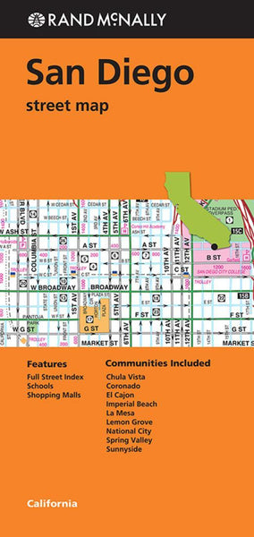 San Diego, CA - Folded Street Map Rand McNally