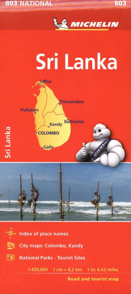 Sri Lanka : Road & Tourist Map : 1:420,000 Michelin Maps and Guides