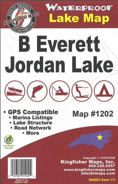 B Everett Jordan, NC Fishing Map Kingfisher Maps, Inc.