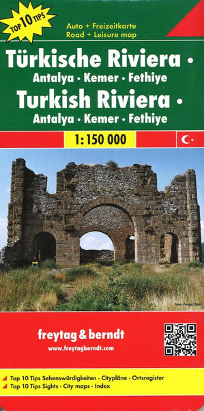 Türkische Riviera : Antalya : Kemer : Fethiye : 1:150,000 Road Map Freytag & Berndt