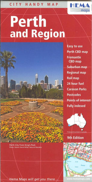 Perth and Region, City Handy Map Hema Maps