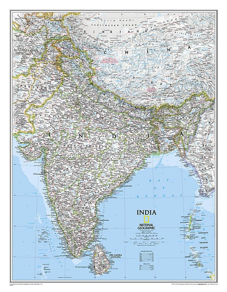 India Classic Wall Map National Geographic Maps