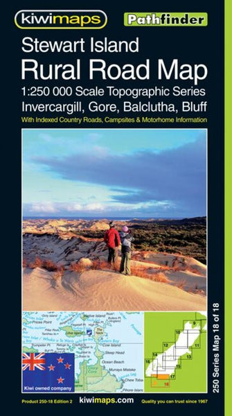 Stewart Island : rural road map : 1:250,000 scale topographic series : Invercargill, Gore, Balclutha, Bluff Kiwi Maps