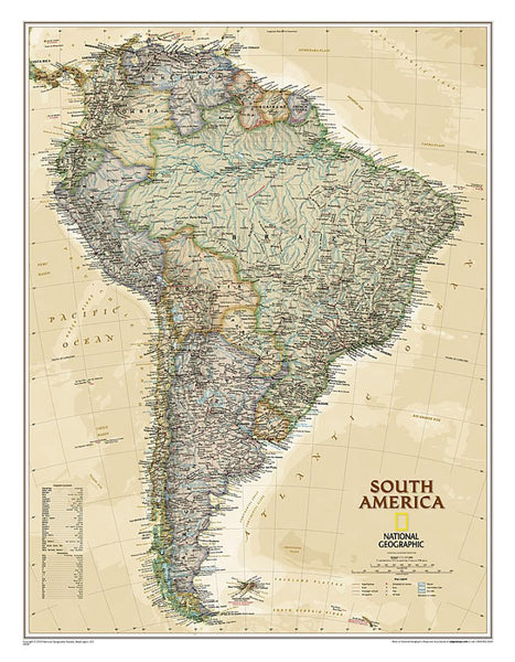 South America [executive, laminated] National Geographic Maps