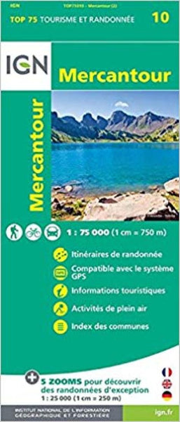 Mercantour, France 1:75,000 Topographic Map #10 Institut Geographique National