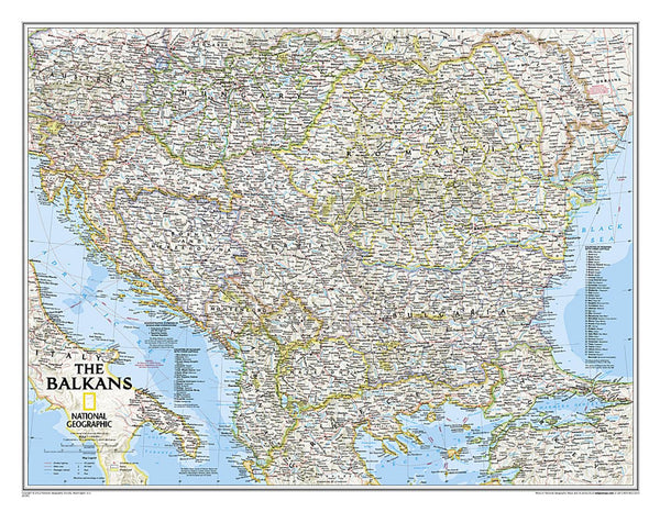 The Balkans [classic, tubed] National Geographic Maps