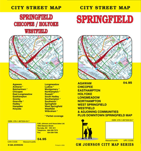 Springfield : city street map = Springfield : Chicopee/Holyoke : Westfield GM Johnson