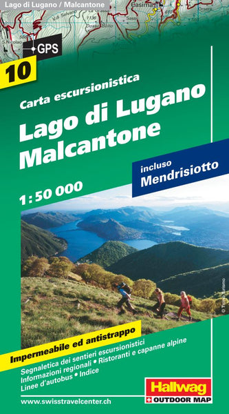 Lago di Lugano : Malcantone : carta escursionistica : 10 Hallwag Kummerly Frey AG